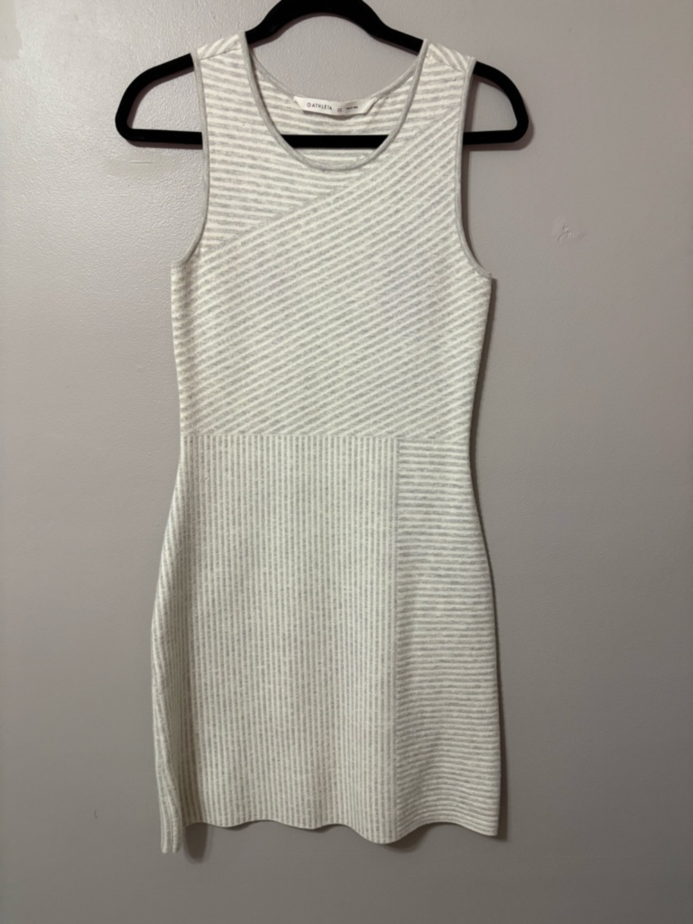 Athleta Cream Textured Sleeveless Mini Dress